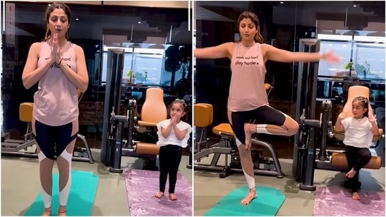 Shilpa Shetty teams up with her adorable daughter for a fun yoga session to burn off those Diwali calories: Watch